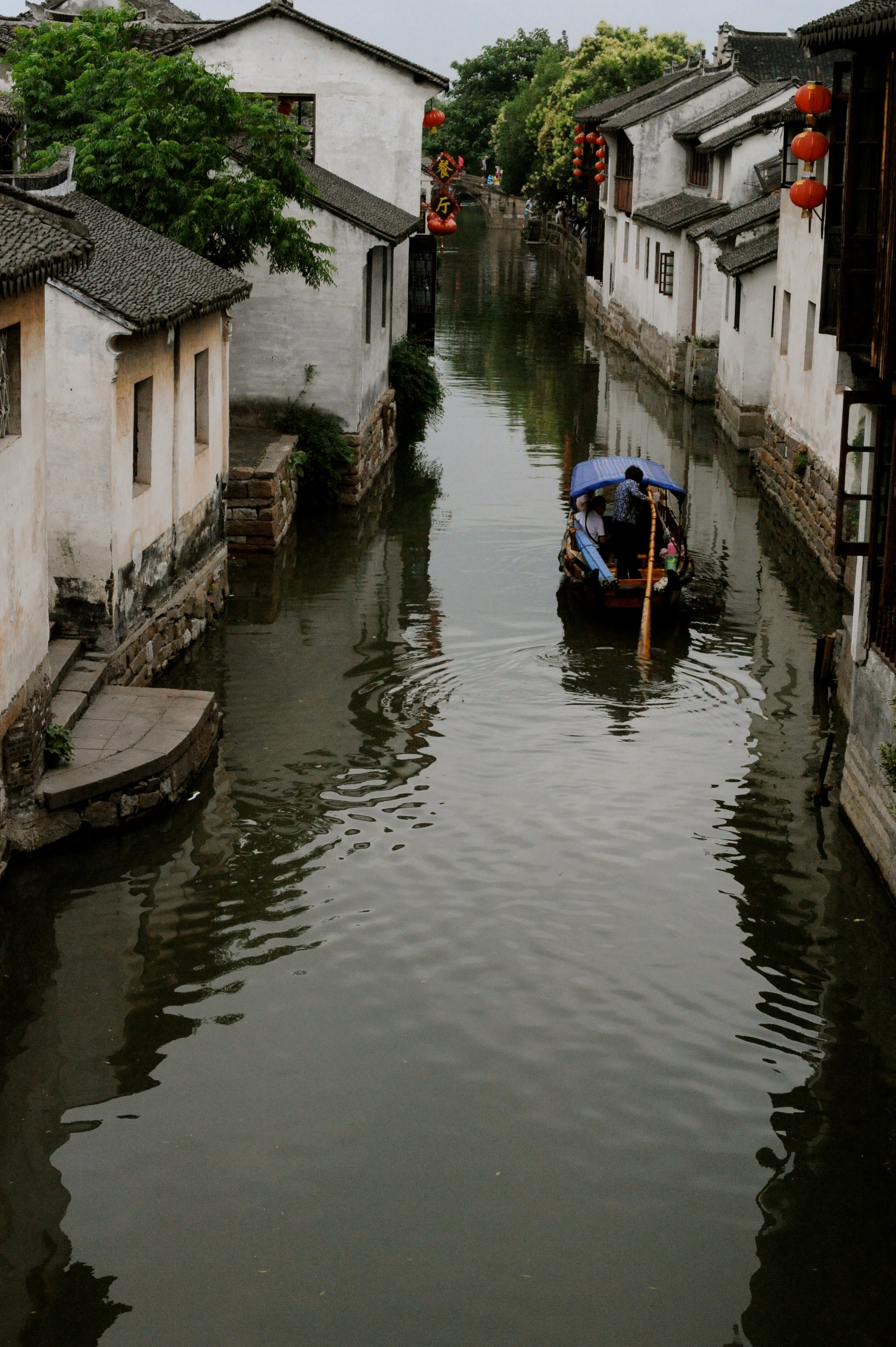 Boats are a major means of transport.