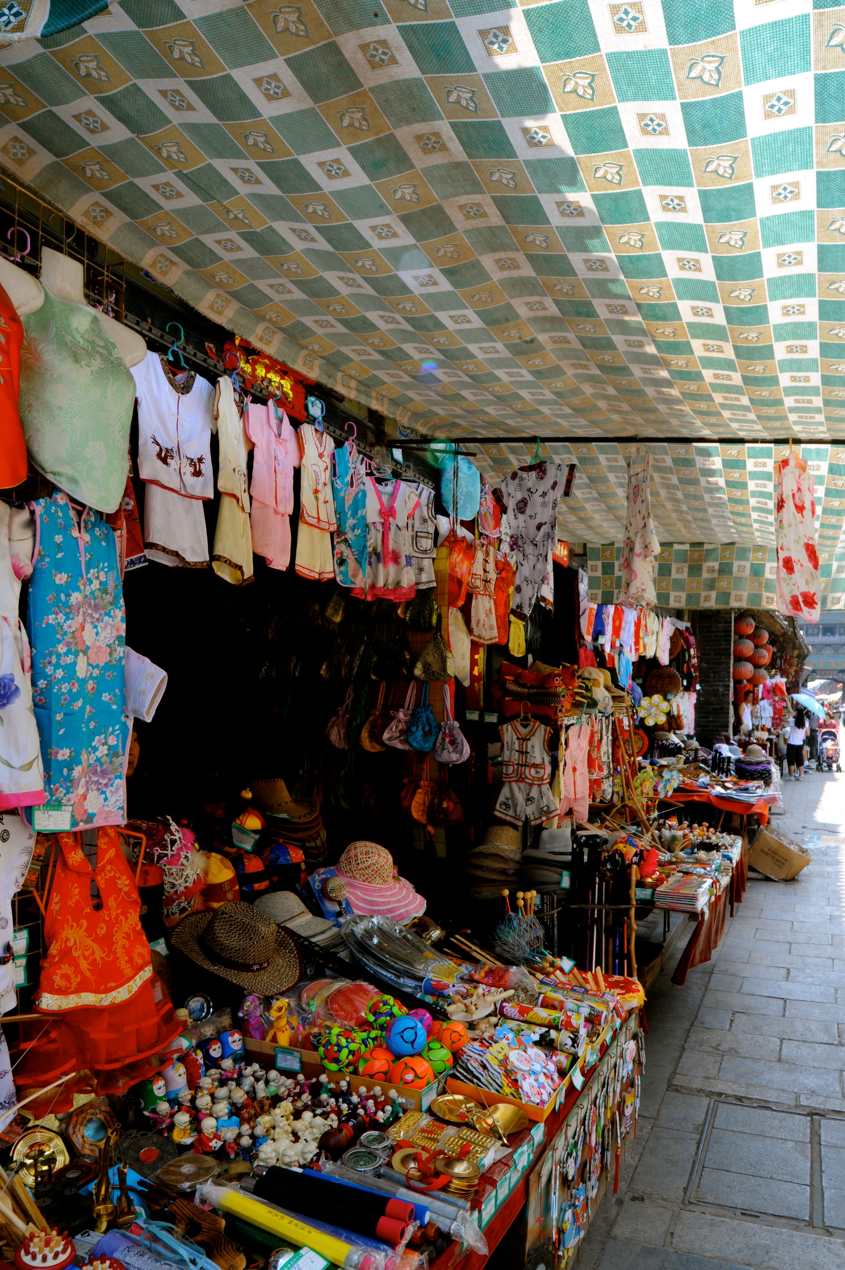 Colorful make-shift shops abound.