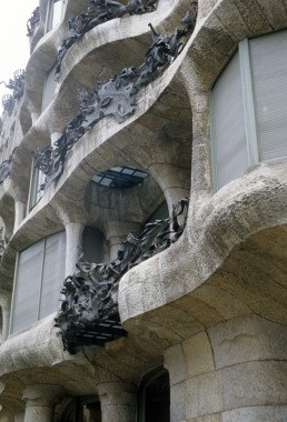 Casa Mila in Barcelona, Spain by architect Antoni Gaudi