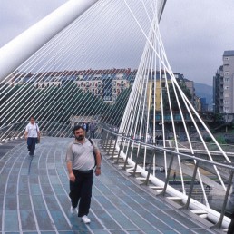 Campo Volantin Footbridge in Bilbao, Spain by architect Santiago Calatrava