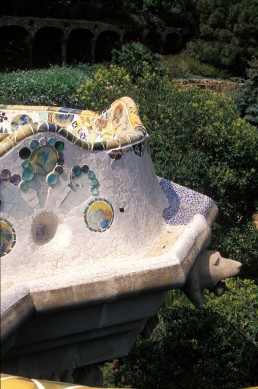 Guell Park in Barcelona, Spain by architect Antoni Gaudi
