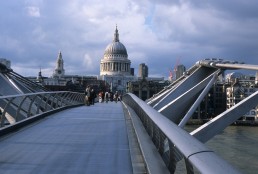 Millenium Bridge in London, Britain by architect Norman Foster