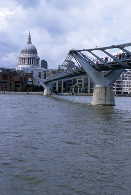 Millenium Bridge in London, Britain by architect Norman Foster