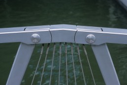 Rolling Bridge in London, Britain by architect Thomas Heatherwick