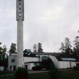 Vouksenniska Church in Helsinki, Finland by architect Alvar Aalto