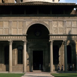 Pazzi Chapel at Santa Croce in Florence, Italy by architect Filippo Brunelleschi