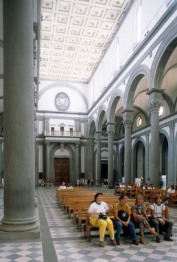 San Lorenzo in Florence, Italy by architects Antonio di Manetti, Michelangelo Buonarroti