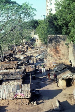 Riverside village in Ahmedabad, India