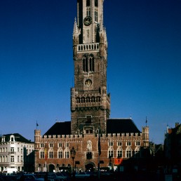 Belfry of Bruges Plaza in Bruges, Belgium