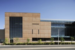 University of New Mexico, George Pearl Hall in Albuquerque, New Mexico by architect Antoine Pre­dock