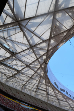 ROOF DETAIL BLUE SKY Herzog de Meuron Beijing National Stadium Bird's Nest