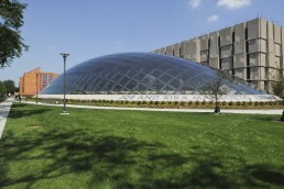 University of Chicago, Joe and Rika Mansueto Library in Chicago, Illinois by architects Helmut Jahn, Murphy Jahn Architects